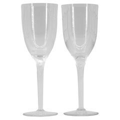 Lalique France, Pair of Champagne Glasses with Angel, 1945