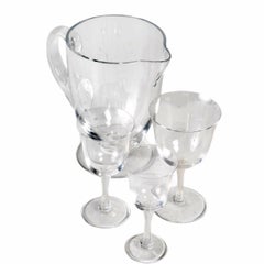 Lalique France Set of 25 Pieces 24 Glasses Barsac Water Wine Madere 1 Decanter