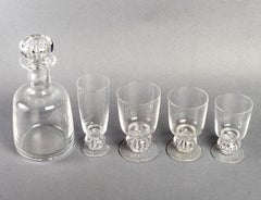 Lalique France Set of 41 Pieces Majorque, 40 Glasses, 1 Pitcher