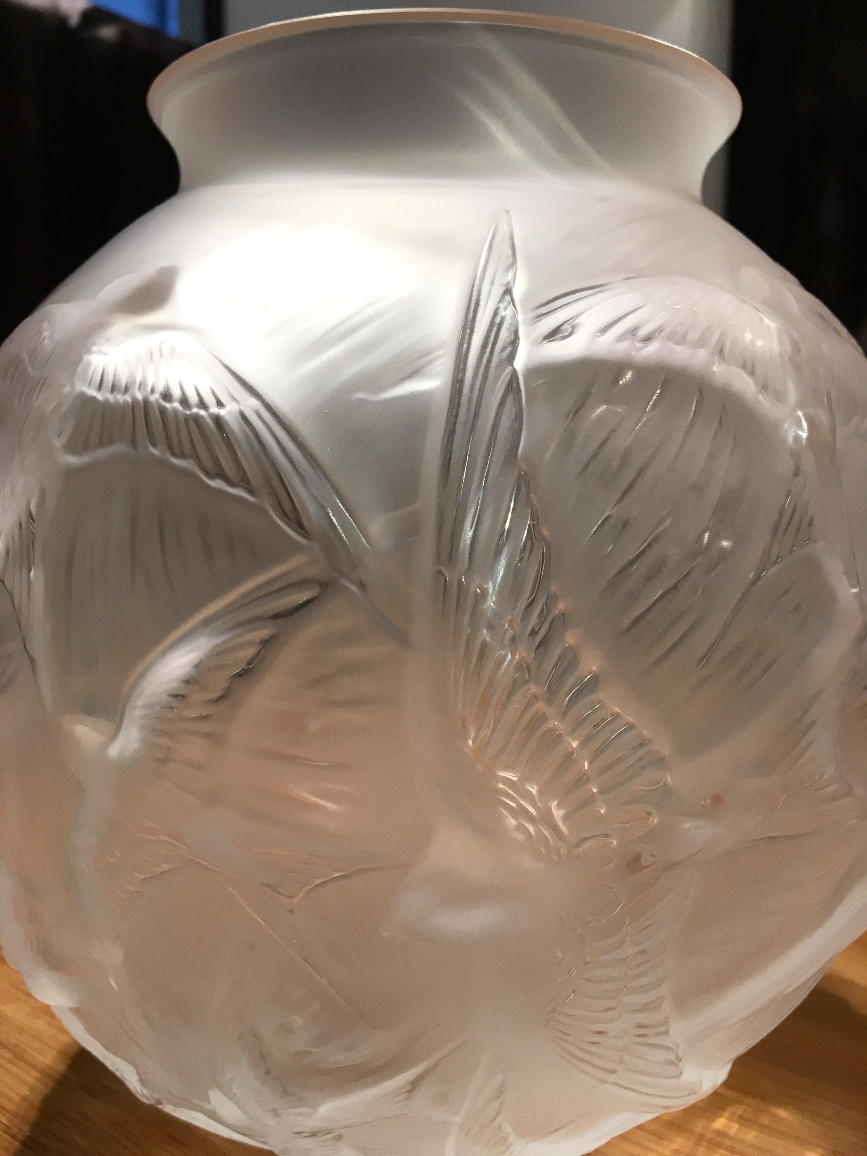 Other Lalique France, Swallow Vase, 2019 For Sale