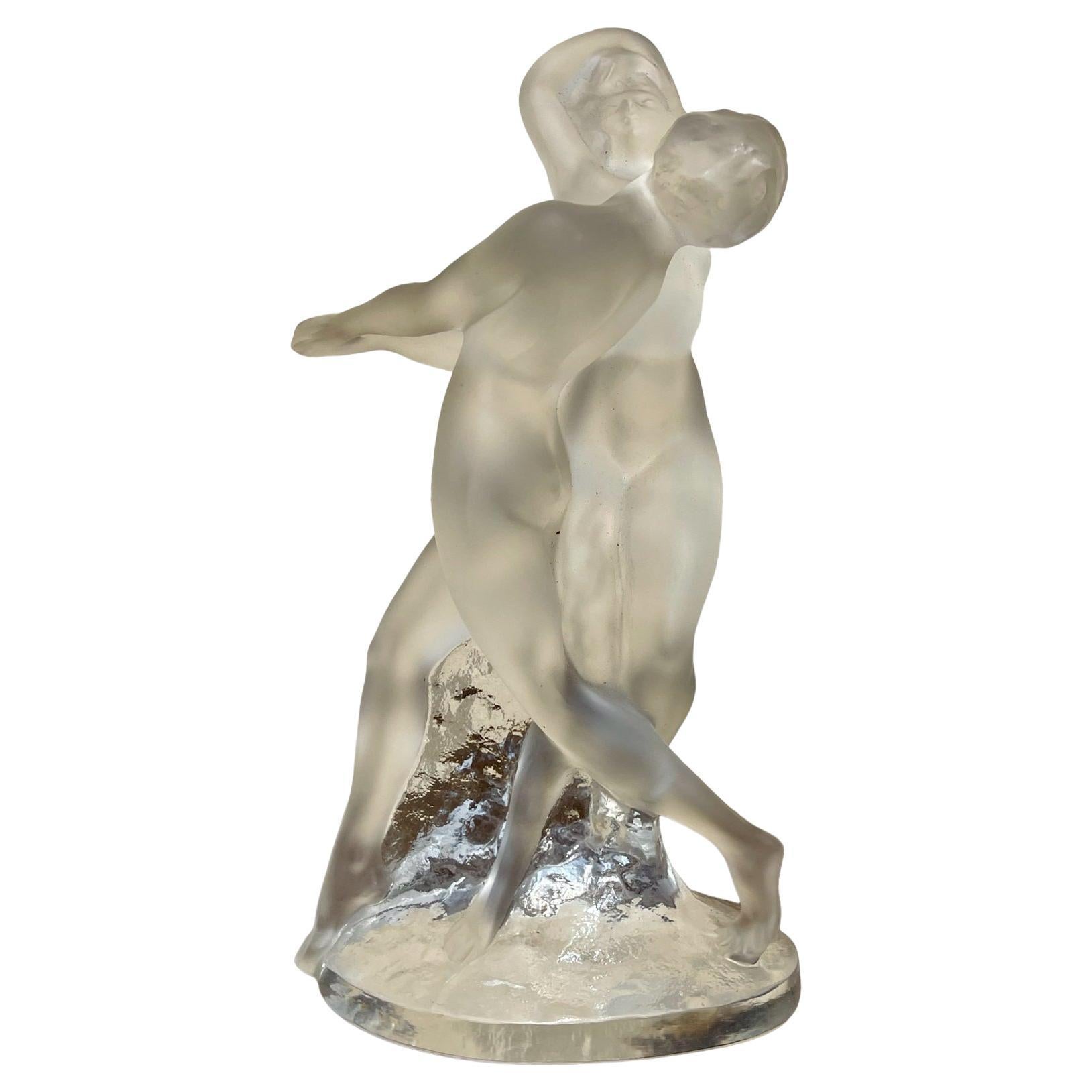 Lalique France - Two Naked Dancers, XXth For Sale