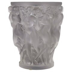 Lalique France Vase Bacchantes Frosted Crystal Dancing Women