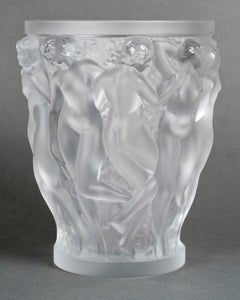 Lalique France Vase Bacchantes Frosted Crystal NEW IN BOX WITH TAG