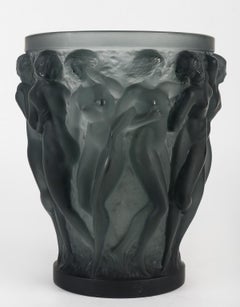 Lalique France, Vase Bacchantes Cristal gris