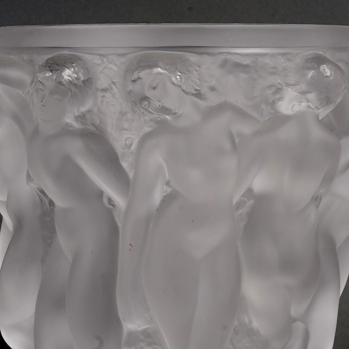 French Lalique France Vase Bacchantes in Frosted Crystal Dancing Women - NEW WITH TAG