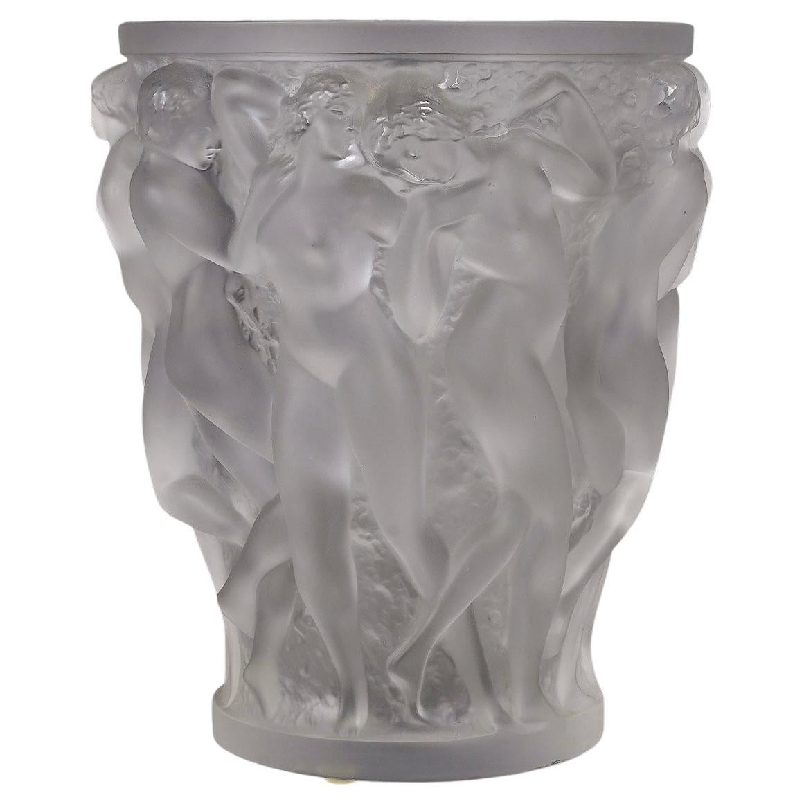 Lalique France Vase Bacchantes in Frosted Crystal Dancing Women - NEW WITH TAG