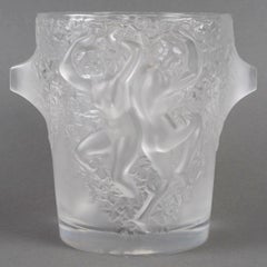 Lalique France - Vase Ice Bucket Ganymede Frosted Crystal