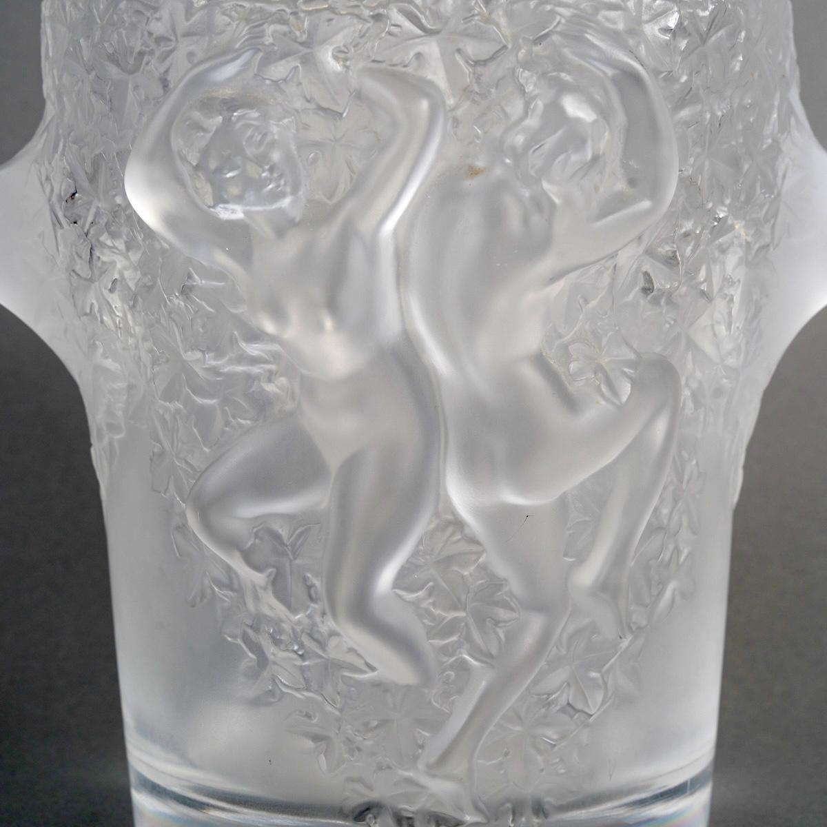 Cristallo Lalique France - Vaso secchiello per ghiaccio Ganymede in cristallo smerigliato in vendita
