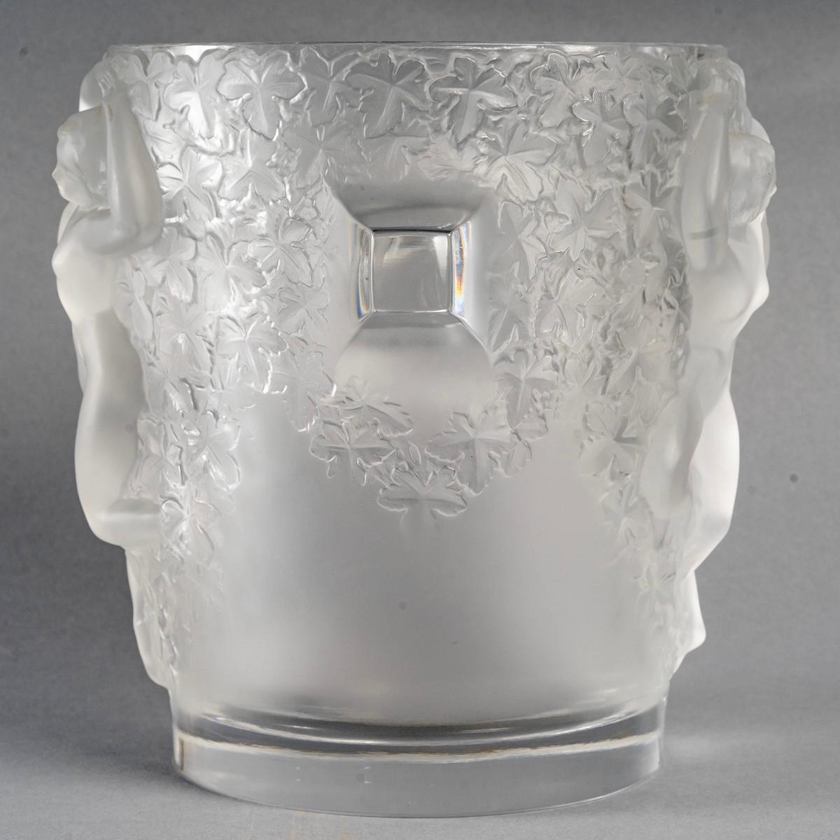 Art Deco Lalique France - Vase Ice Bucket Ganymede Frosted Crystal - NEW WITH TAG