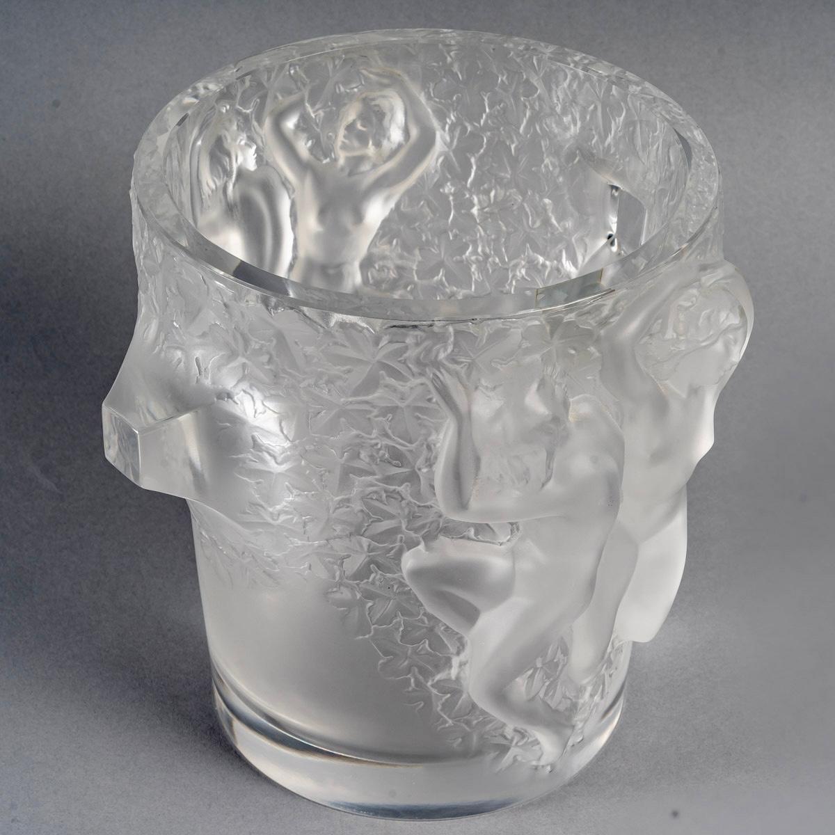 Molded Lalique France - Vase Ice Bucket Ganymede Frosted Crystal - NEW WITH TAG