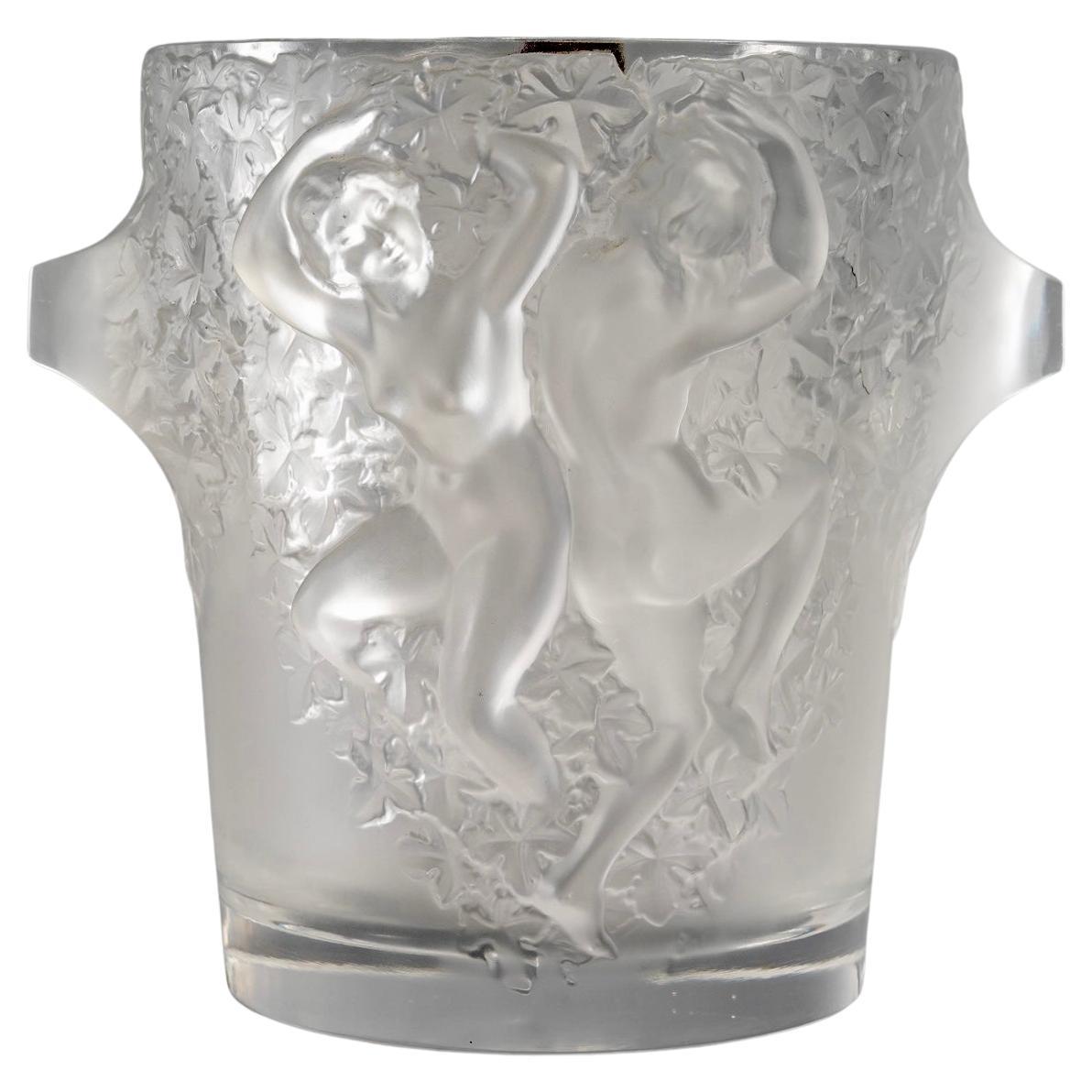 Lalique France - Vase Ice Bucket Ganymede Frosted Crystal - NEW WITH TAG