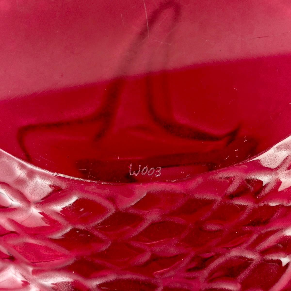 Contemporary Lalique France - Vase Serpent Snake Red Crystal - New In Box