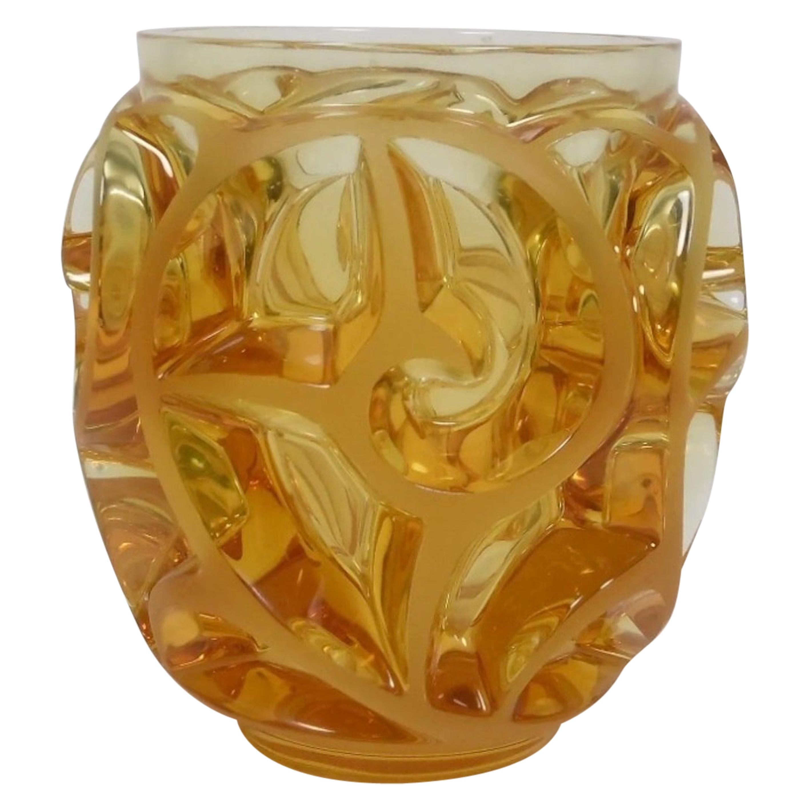 Lalique France, Vase « Tourbillon » Ambre
