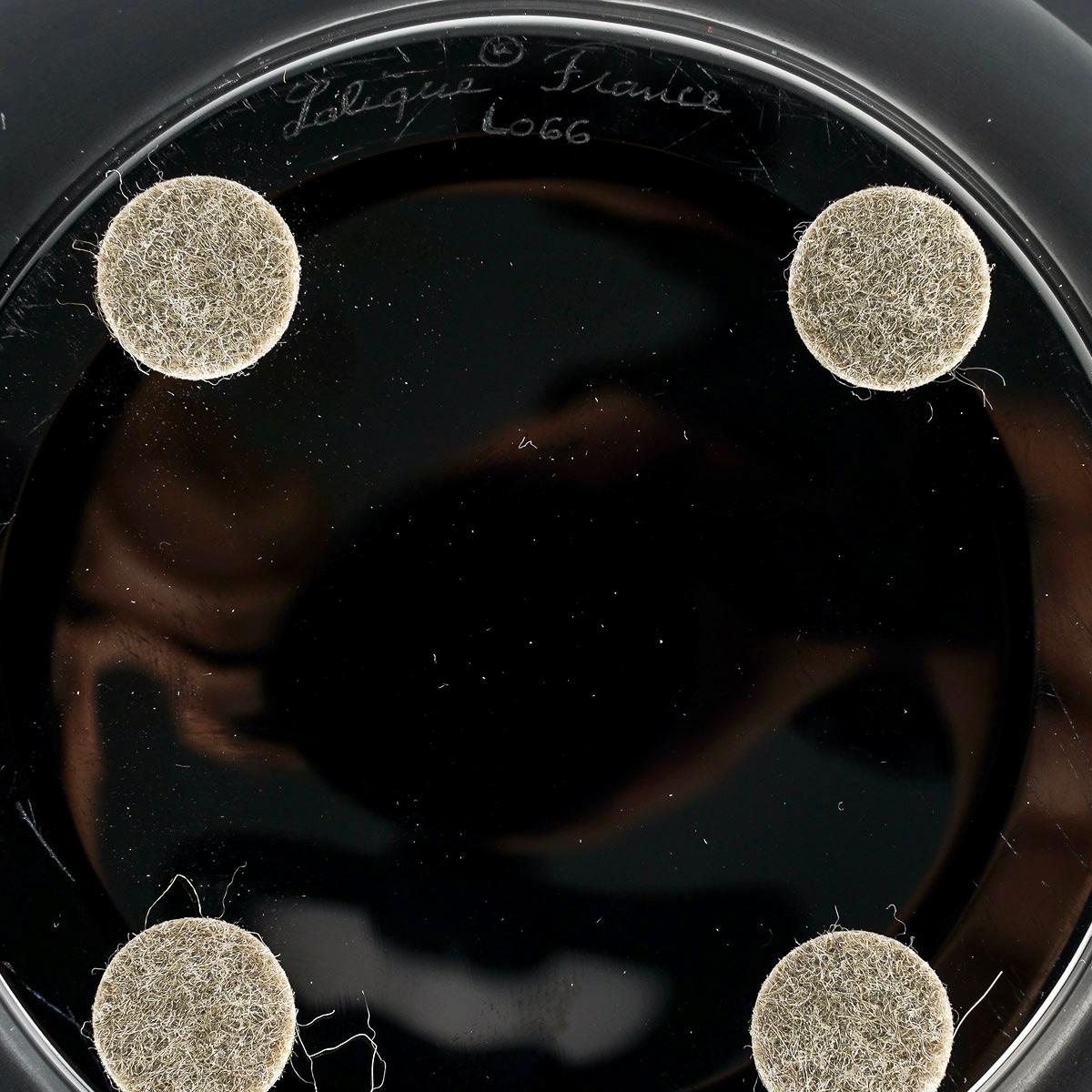 Molded Lalique France, Vase Tourbillons Black Crystal, Numbered, New