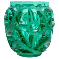 Lalique Francia - Vaso Tourbillons Scrolls in cristallo verde NUOVO IN SCATOLA Lalique Francia - Vaso Tourbillons Scrolls in cristallo verde NUOVO IN SCATOLA