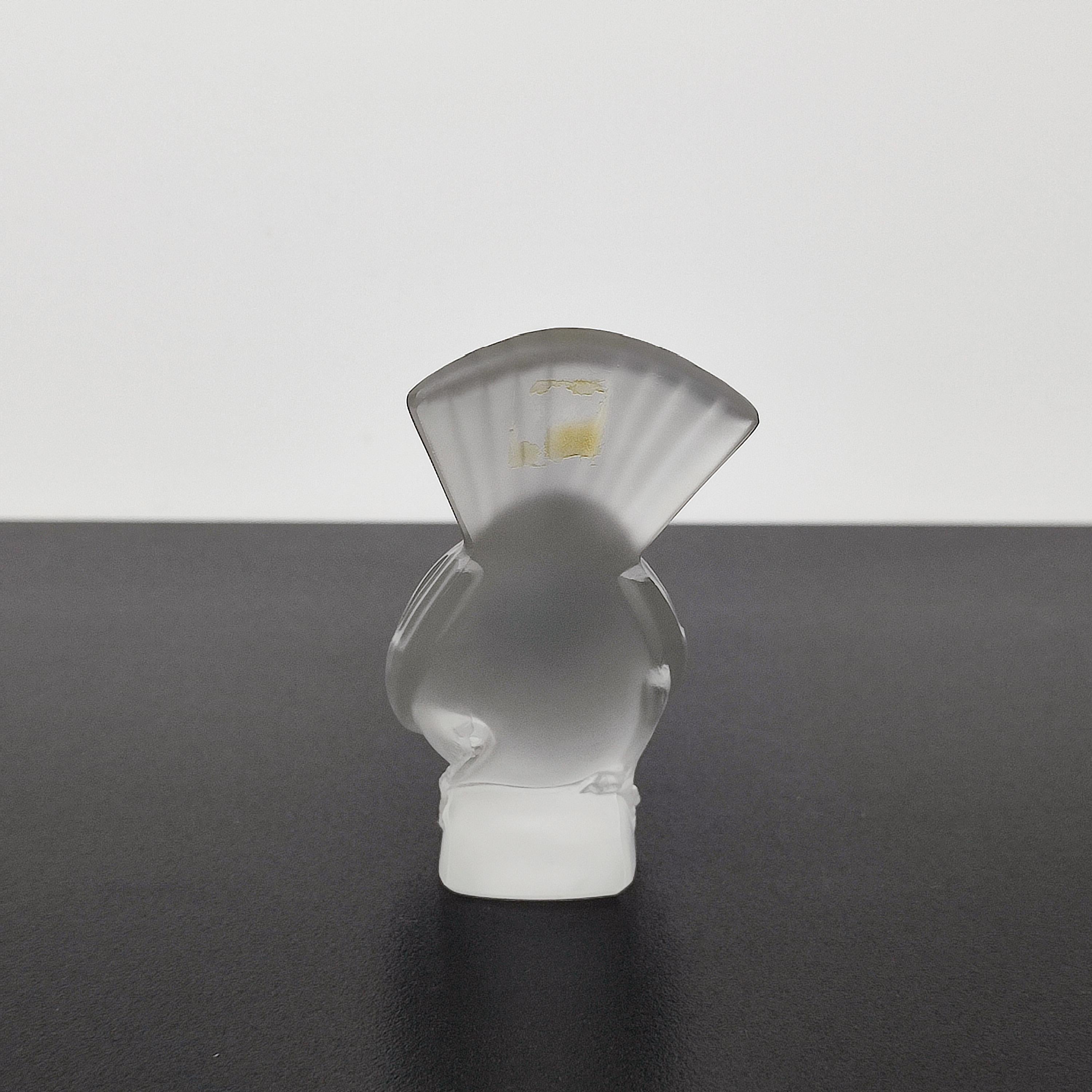 Lalique France Vintage Crystal Moineau Hardi Bird Paperweight - FREE SHIPPING In Excellent Condition In Bochum, NRW