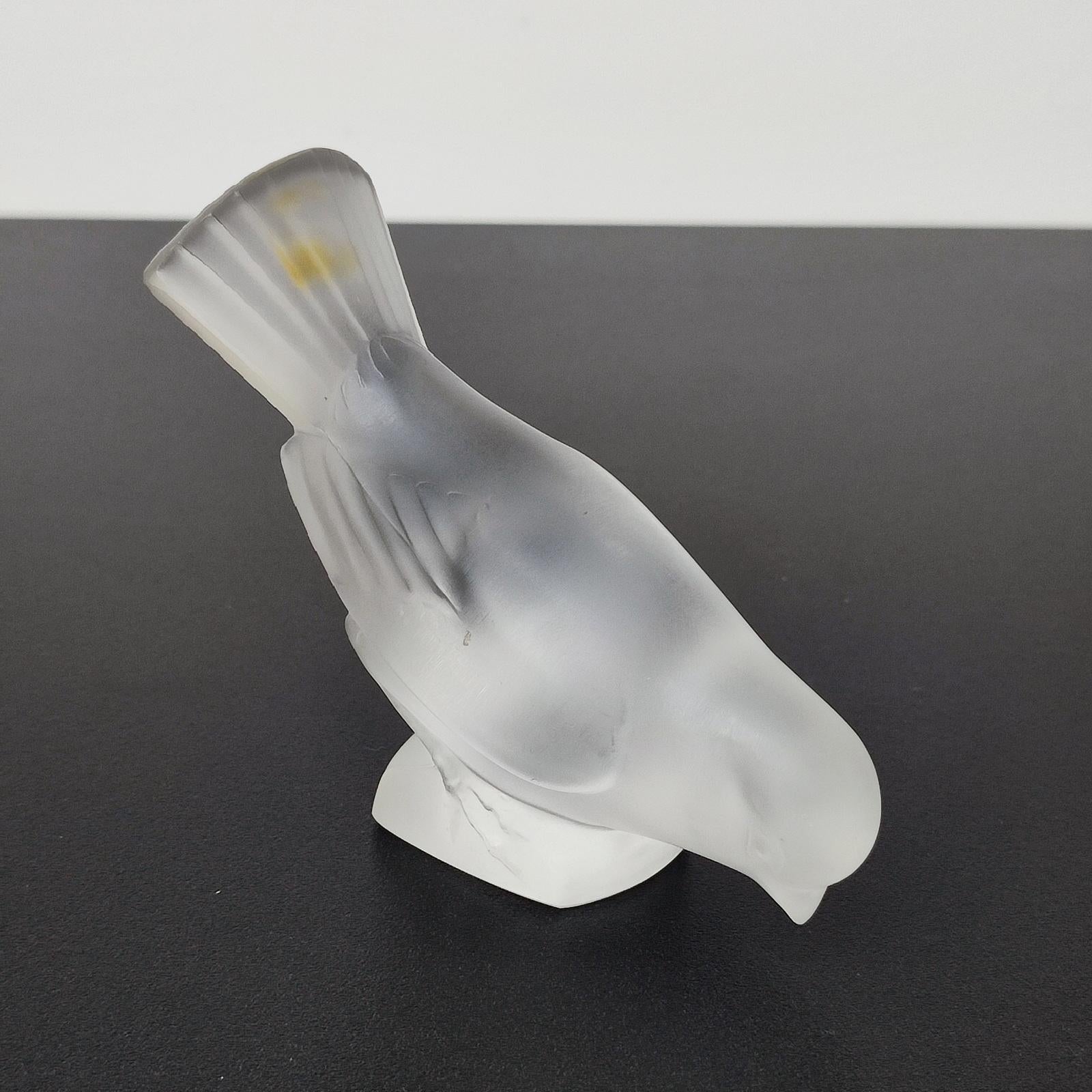 Lalique France Vintage Crystal Moineau Hardi Bird Paperweight - FREE SHIPPING 1