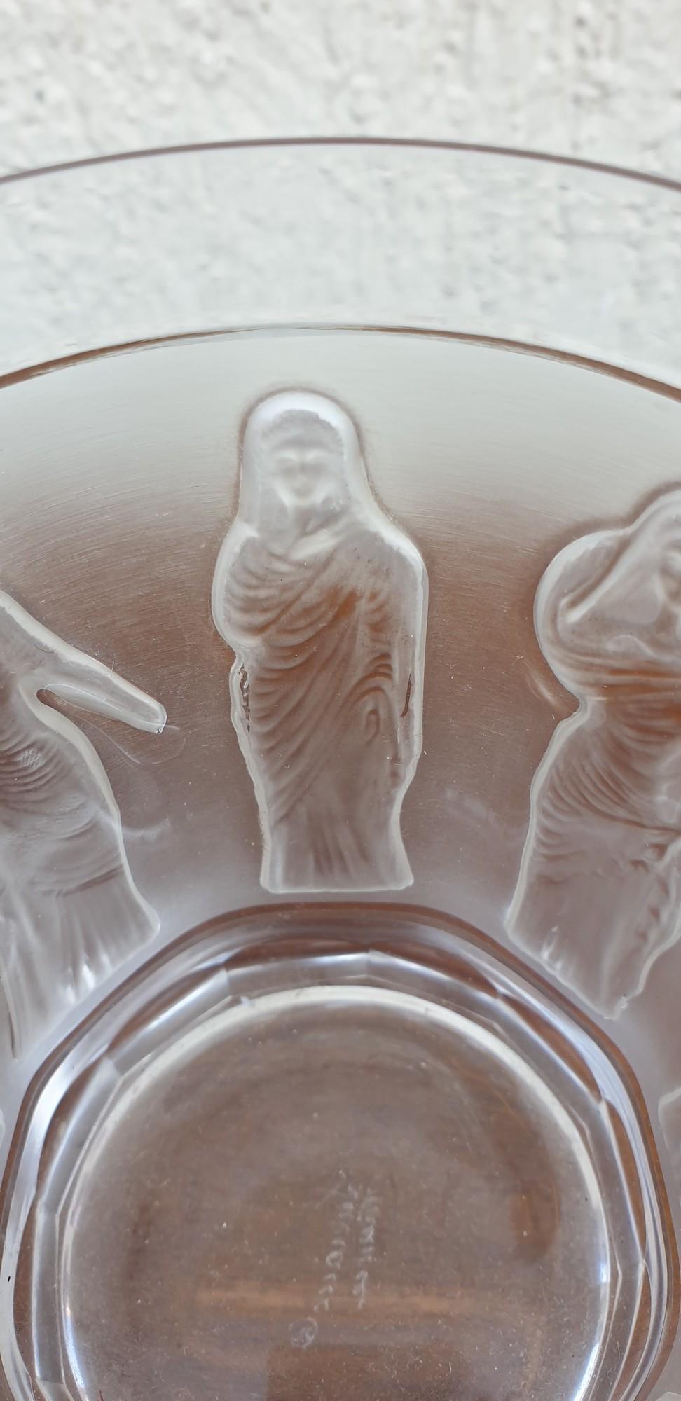 Crystal Lalique France, Whiskey Glass, Women In The Antique, 20th Century