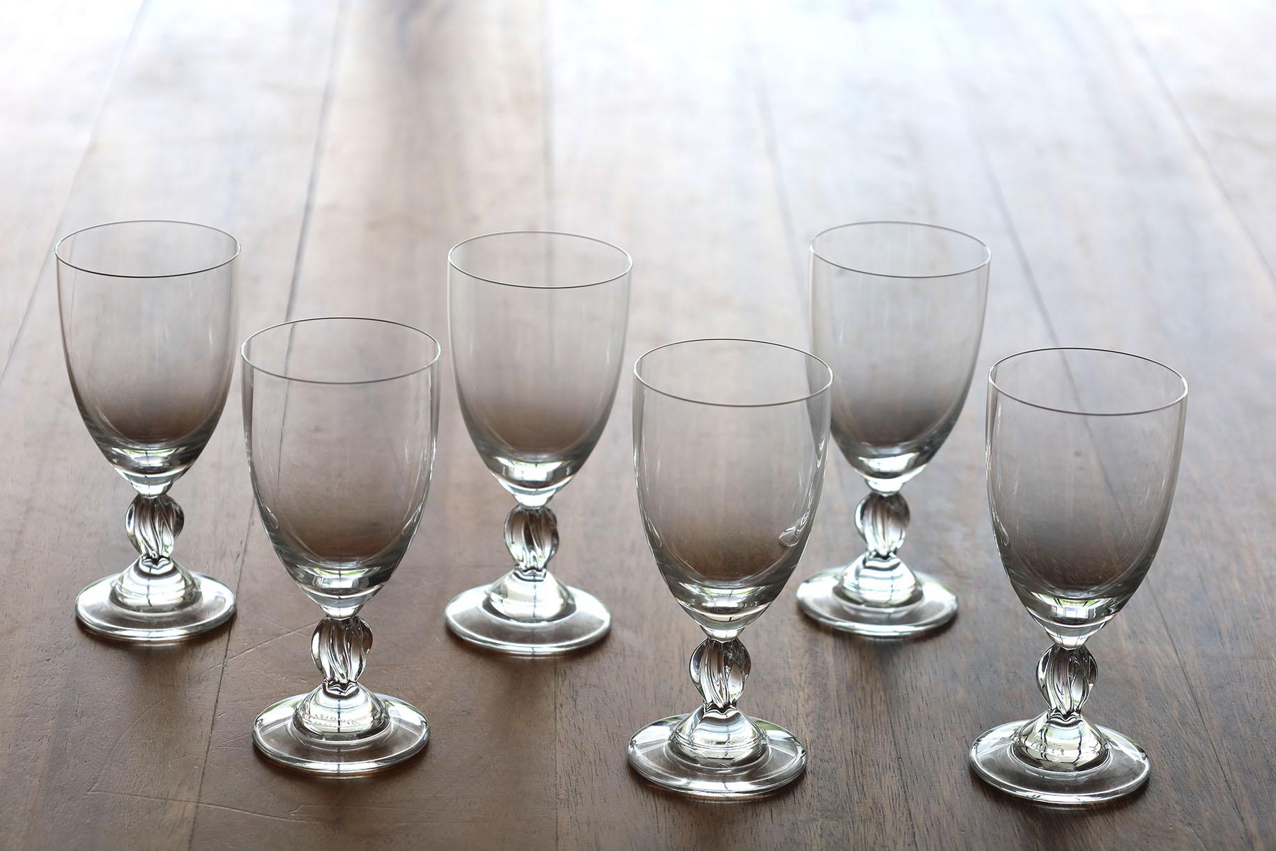 Lalique Frejus Set de 4 Copas de Vino Tinto Cristal en venta