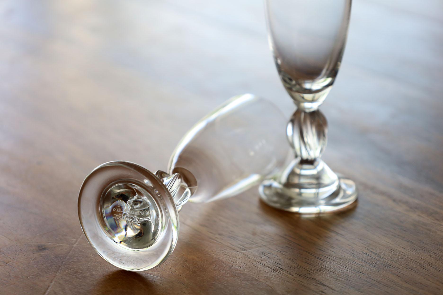 Mid-Century moderno Set di 6 bicchieri da aperitivo/liquore Lalique Frejus in vendita