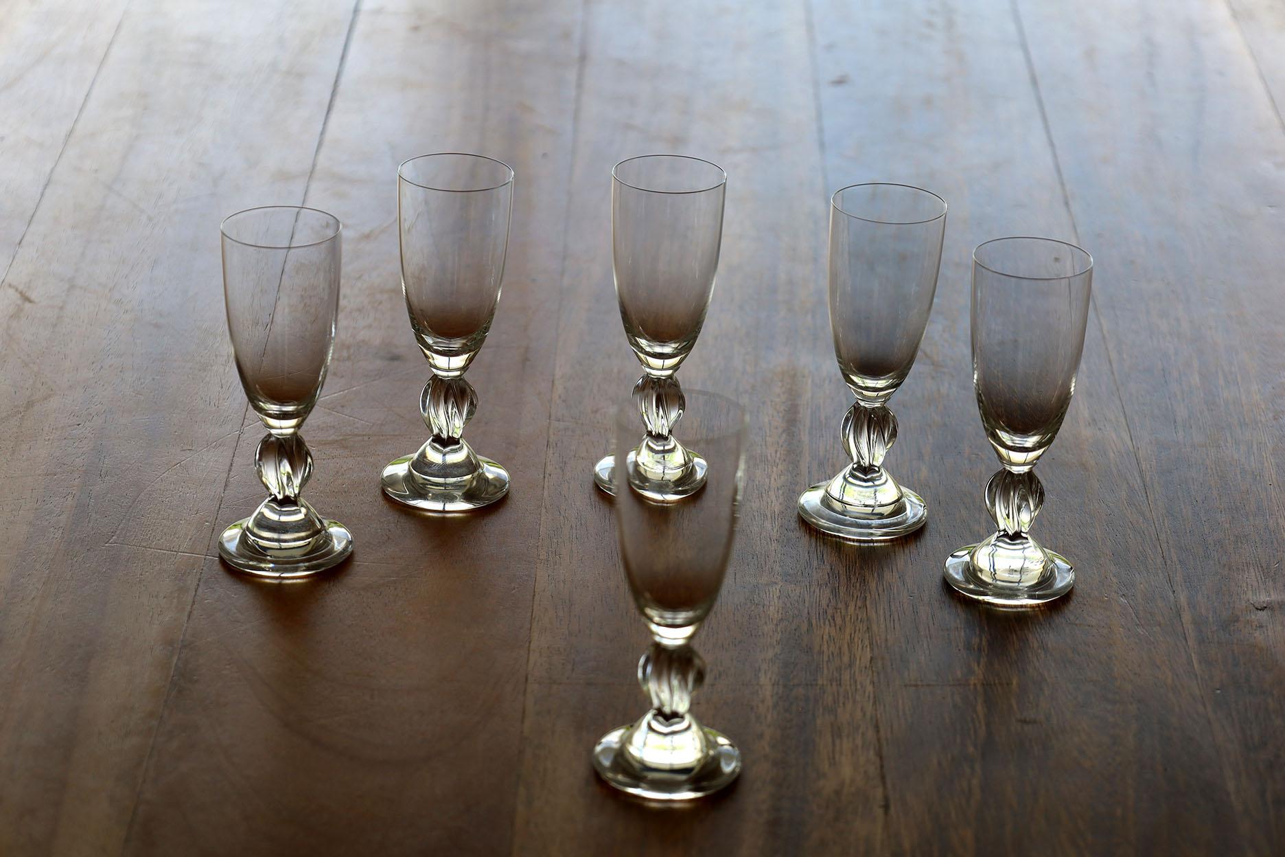 Set di 6 bicchieri da aperitivo/liquore Lalique Frejus In condizioni buone in vendita a Mérida, YU