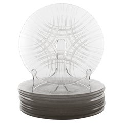 Vintage Lalique French Art Glass Luncheon Plates, Set of 11