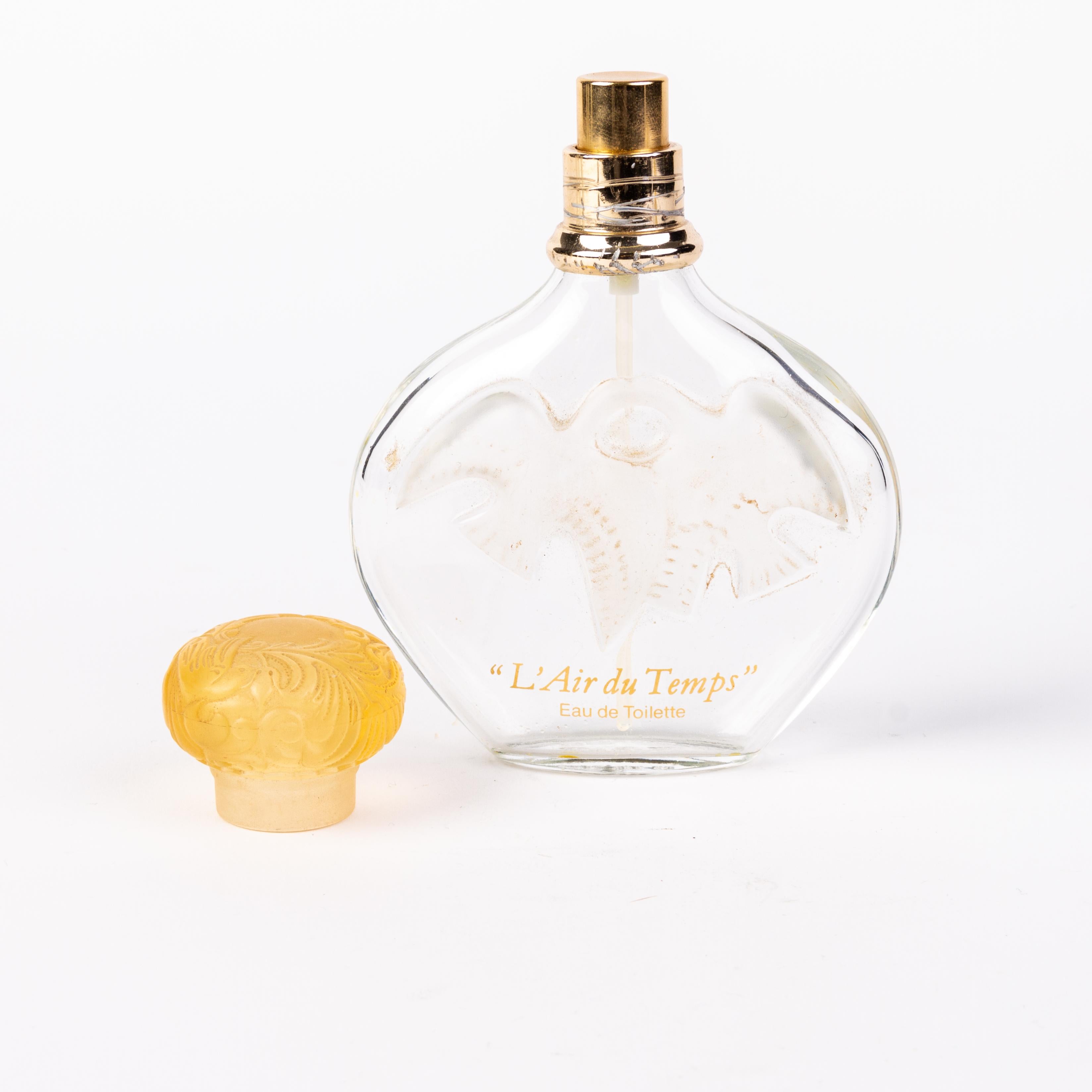 Glass Lalique French Bas Relief Scent Perfume Bottle  For Sale