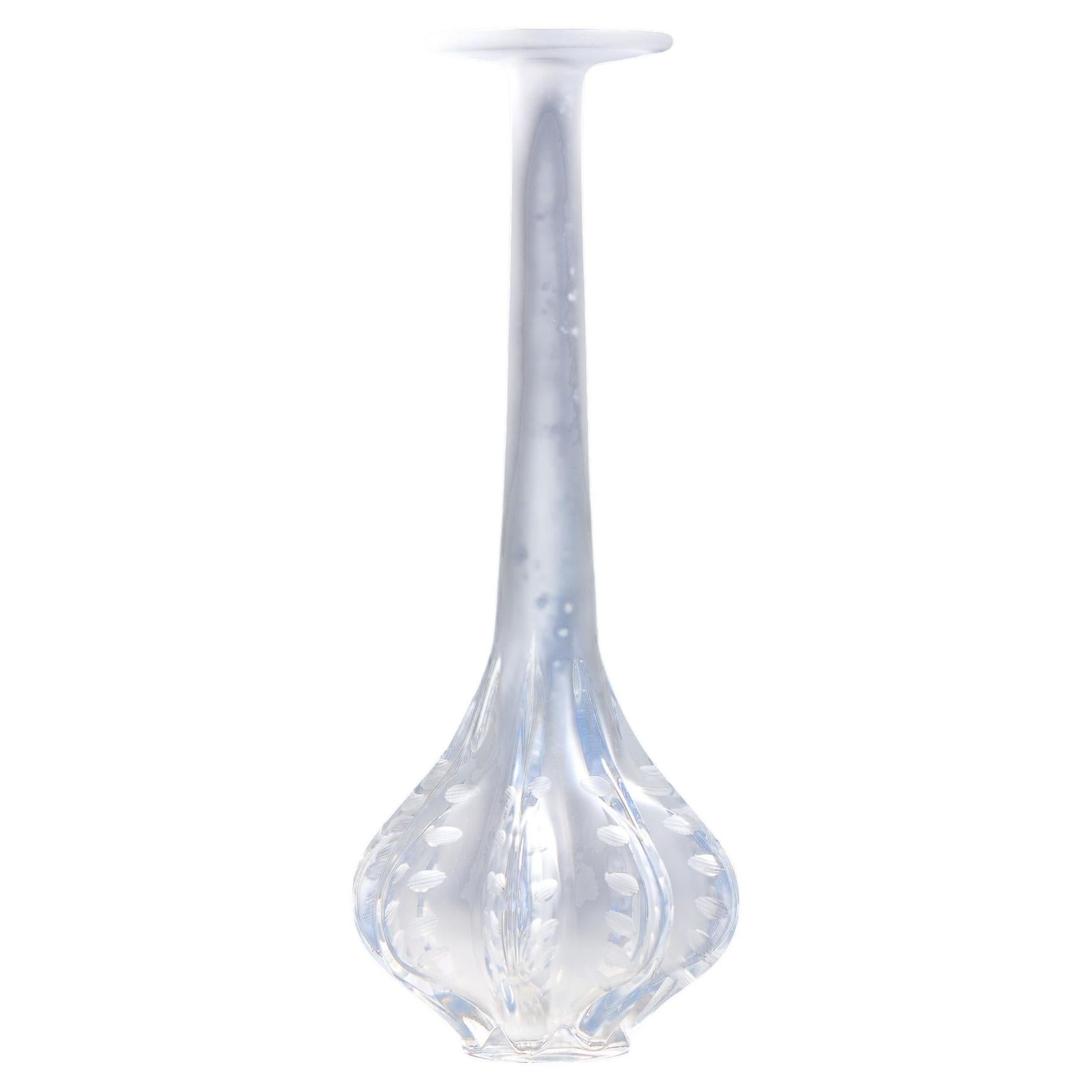 Lalique French Claude Frosted Vase For Sale