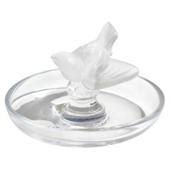 Plato Anillo "Paloma" Moderno de Cristal Francés de Lalique