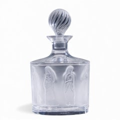 Lalique French Femmes Crystal Set of Decanter and Tumbler Glasses