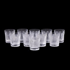 Lalique French Femmes Crystal Whiskey Tumbler Glasses - Set of 10