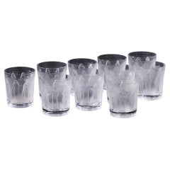 Lalique French Femmes Crystal Whiskey Tumbler Glasses - Set of 10