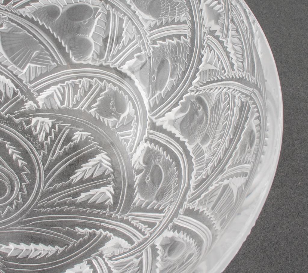 Contemporary Lalique Frosted & Clear Crystal Bowl For Sale
