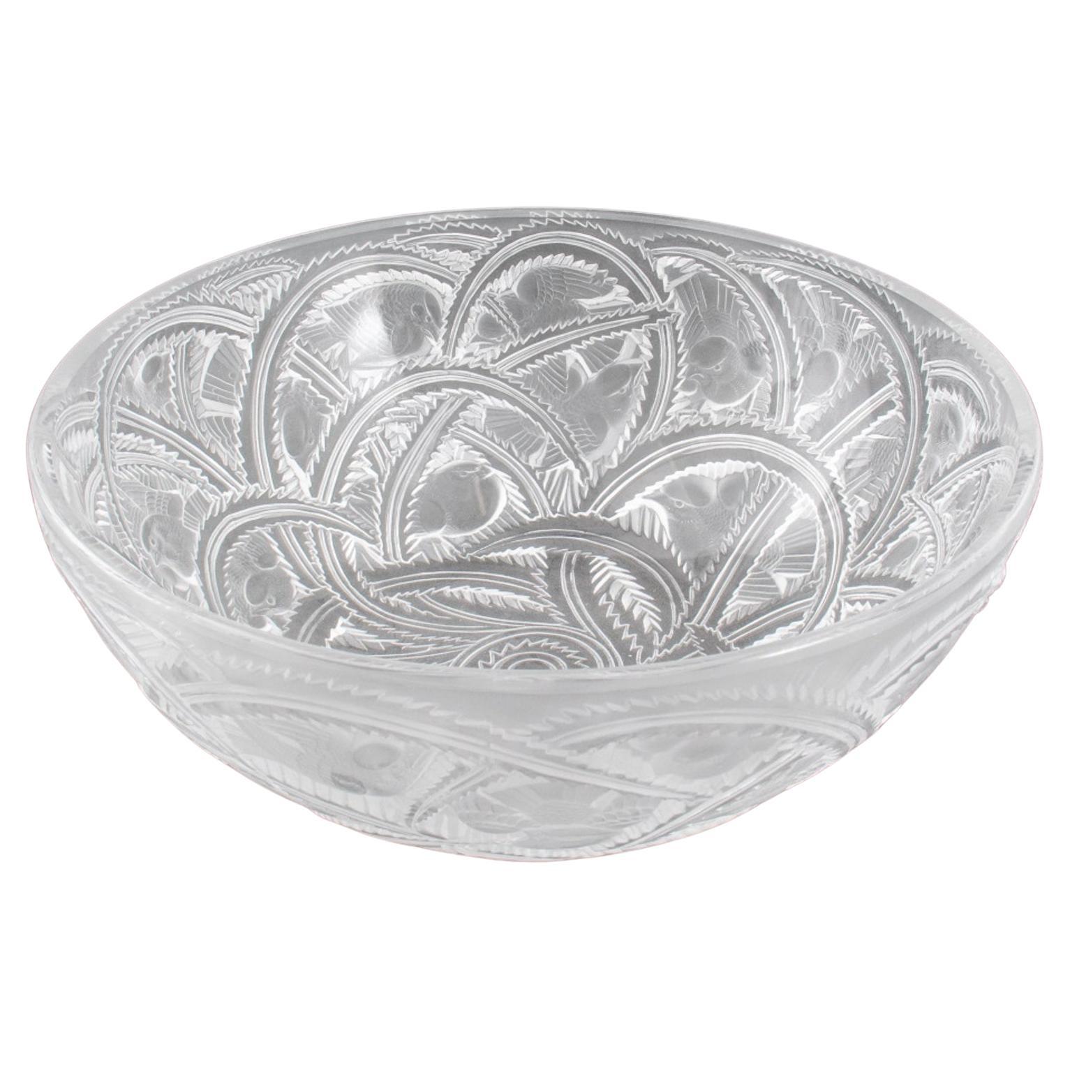 Lalique Frosted & Clear Crystal Bowl