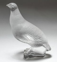 Lalique Frosted Crystal Art Glass Partridge Figurine