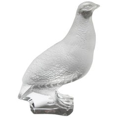 Lalique Frosted Crystal Art Glass Partridge Figurine