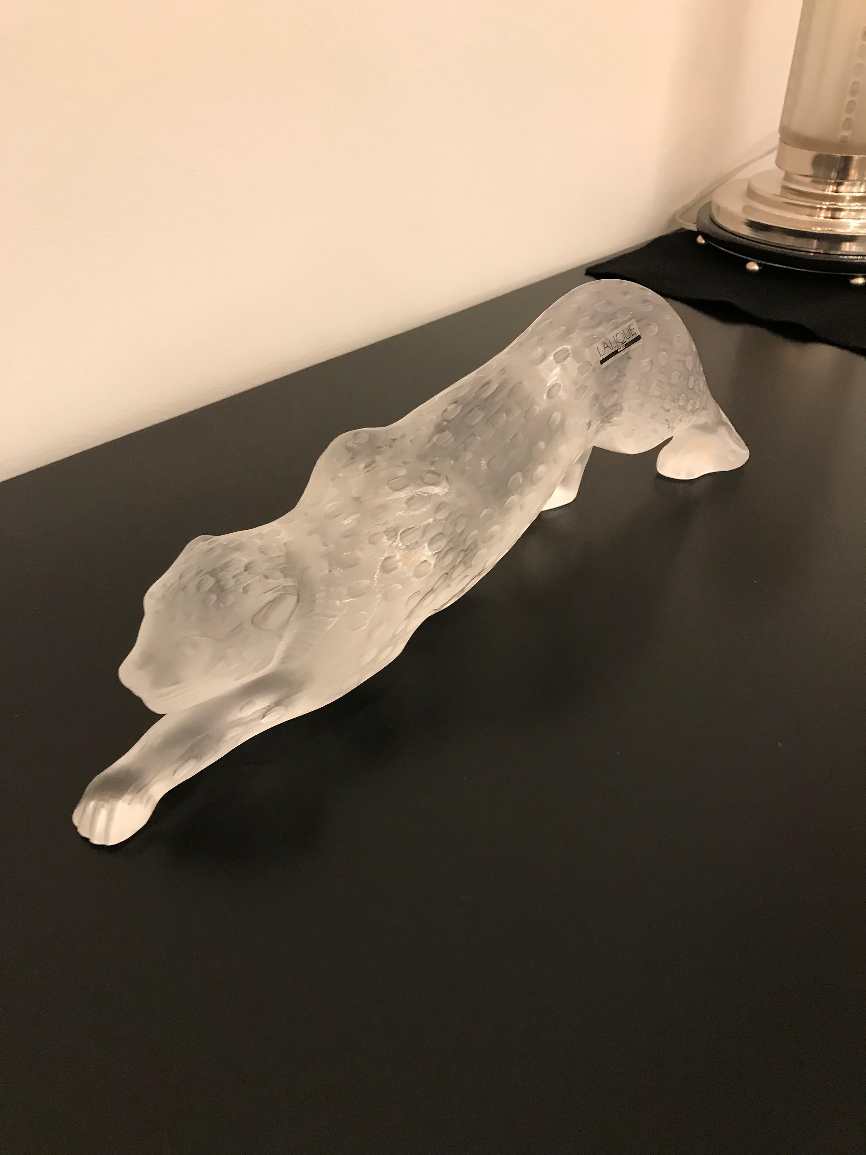 Lalique Frosted Crystal Zeila Panther For Sale 5