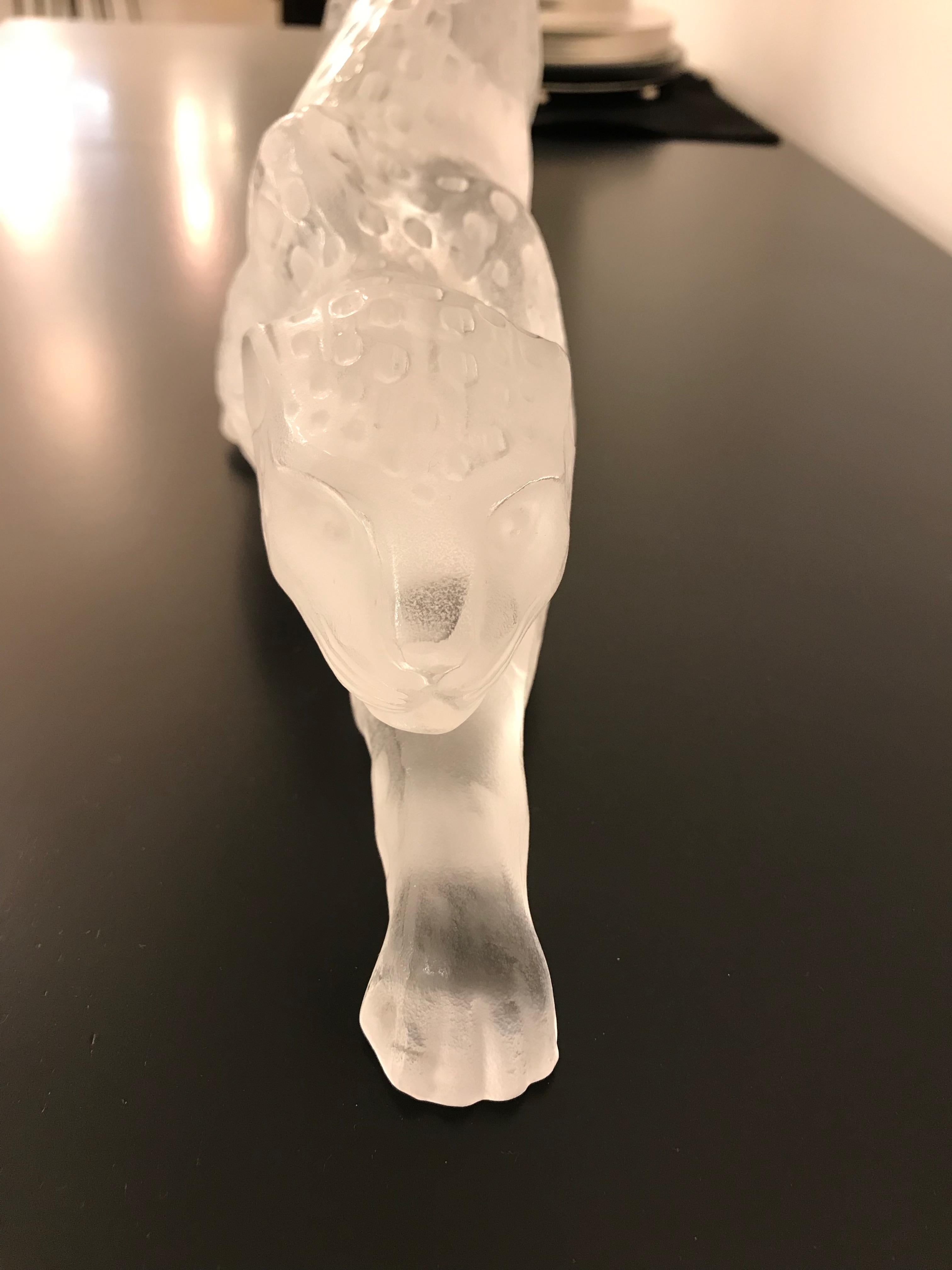 Lalique Frosted Crystal Zeila Panther For Sale 2