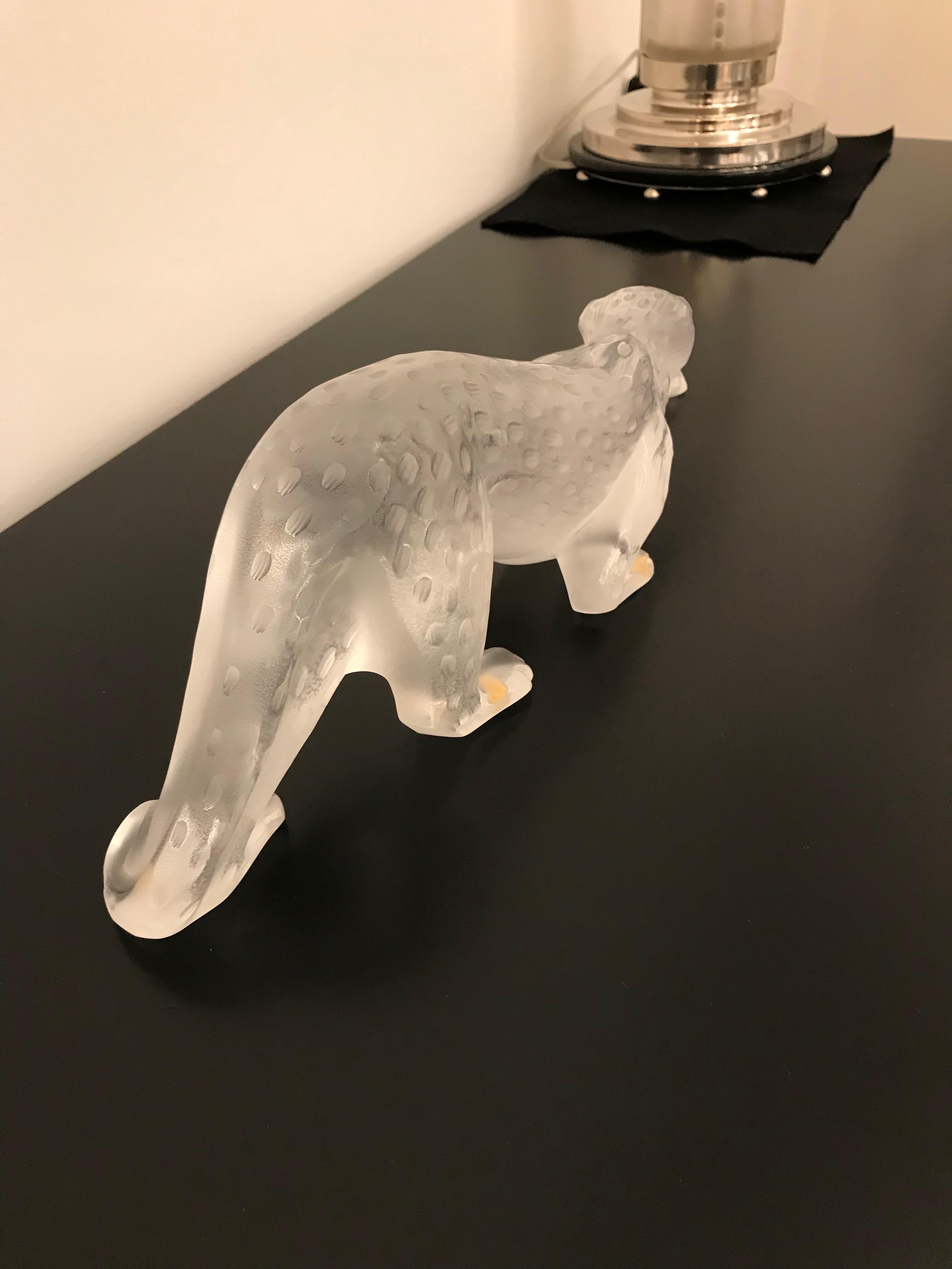 Lalique Frosted Crystal Zeila Panther For Sale 4