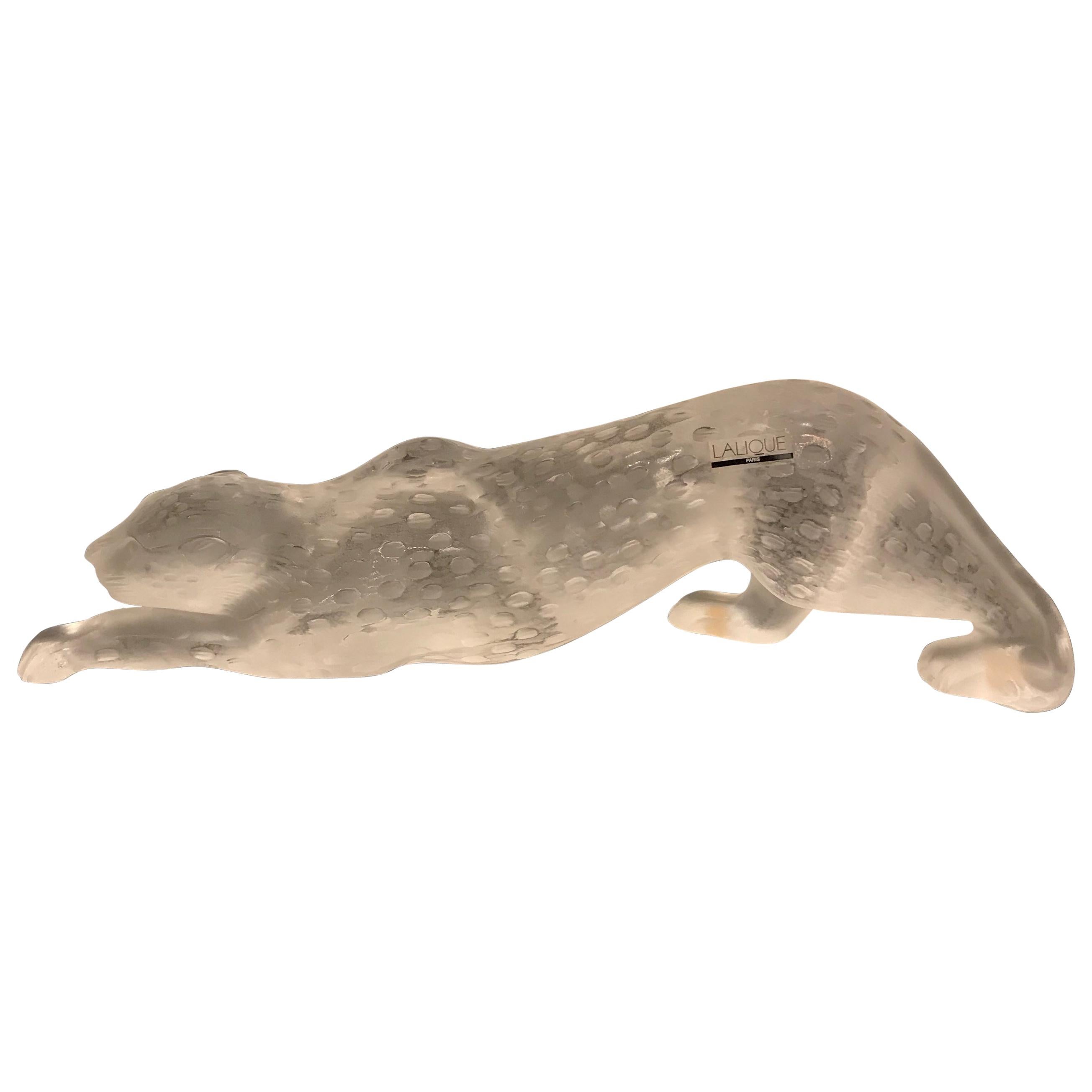 Zeila Panther aus mattiertem Kristall von Lalique