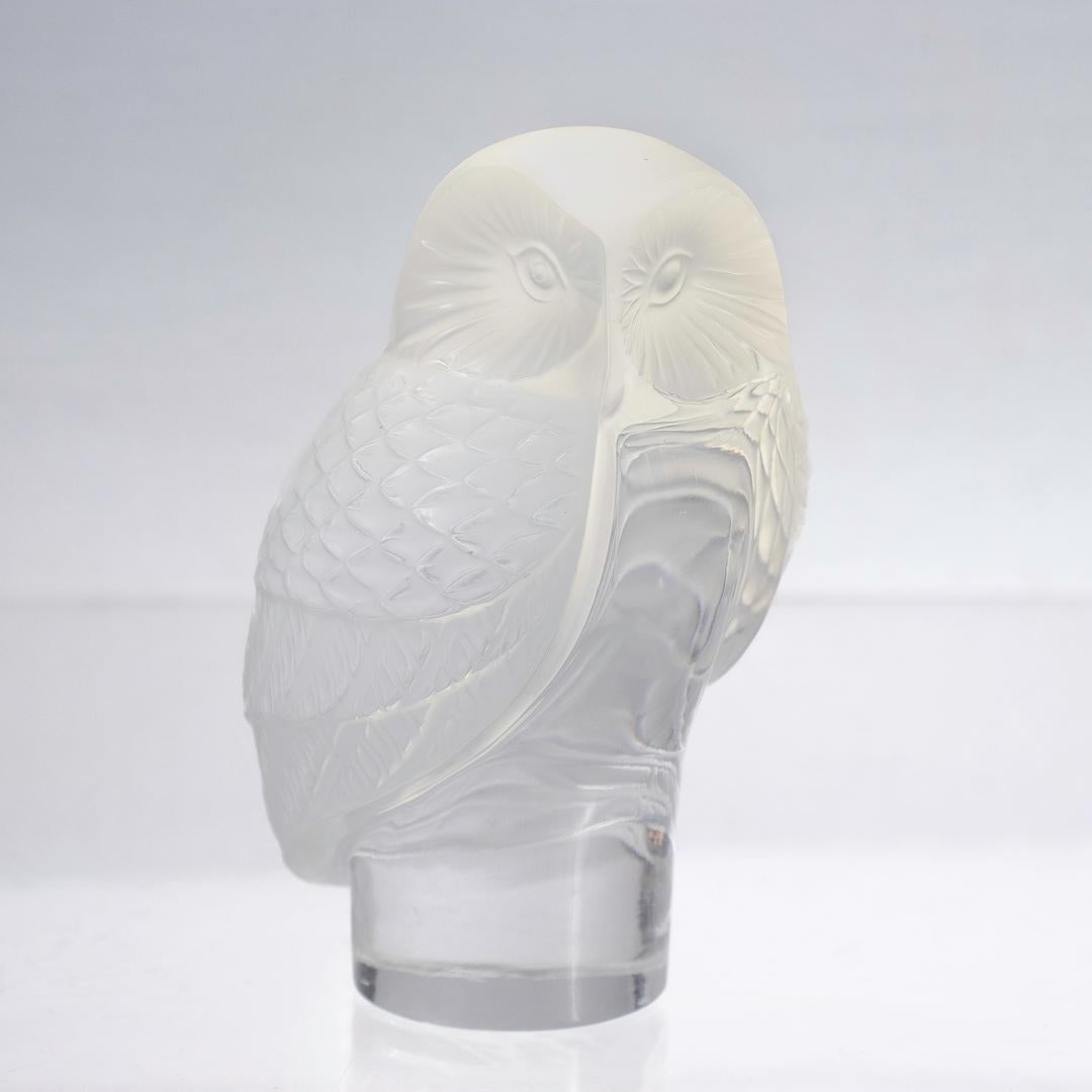 lalique glass owl