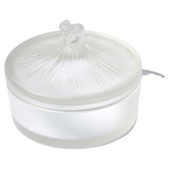 Lalique Frosted Glass Covered Circular Box