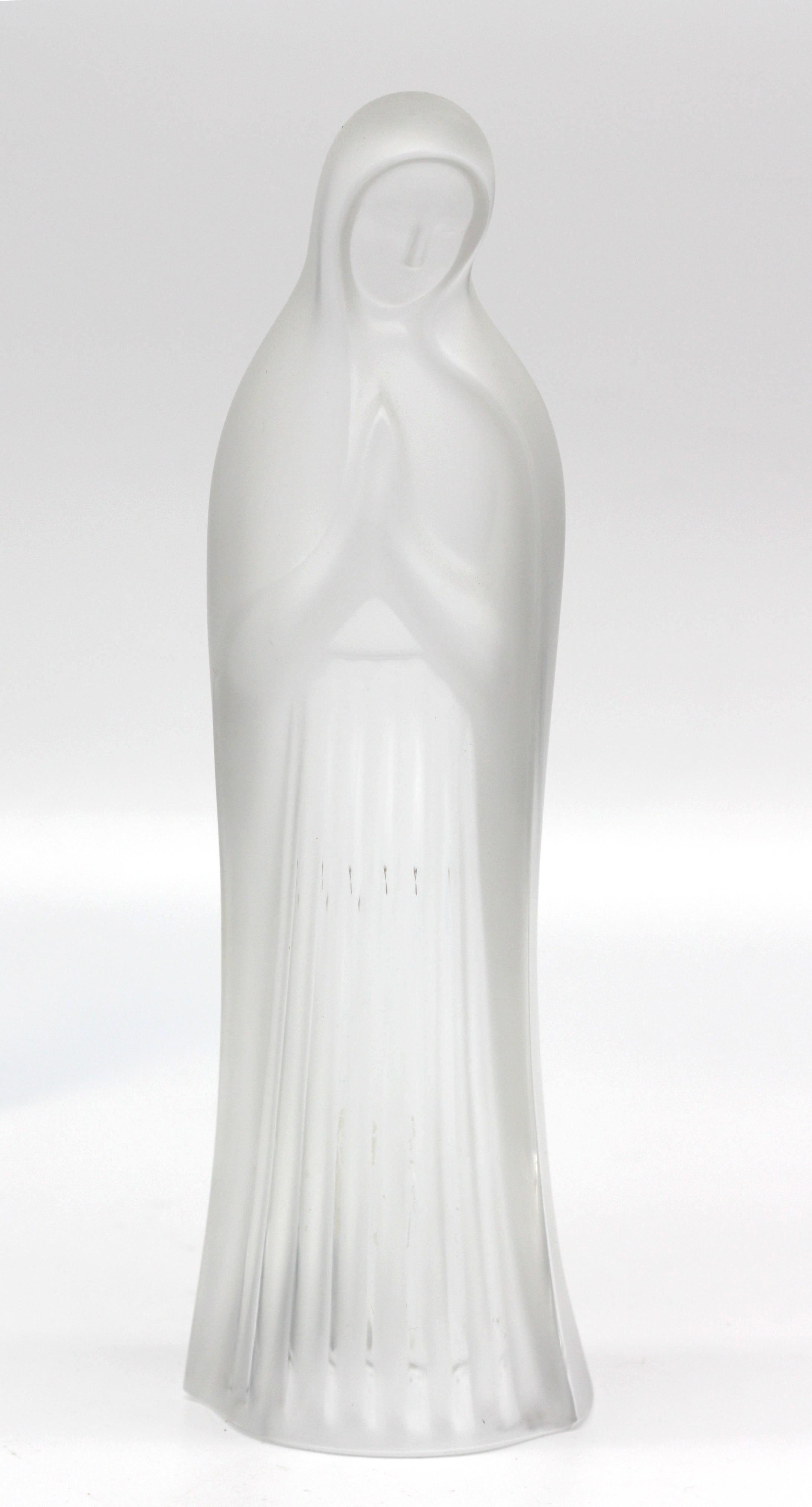 Figure de Madone en verre dépoli Lalique Bon état - En vente à West Palm Beach, FL