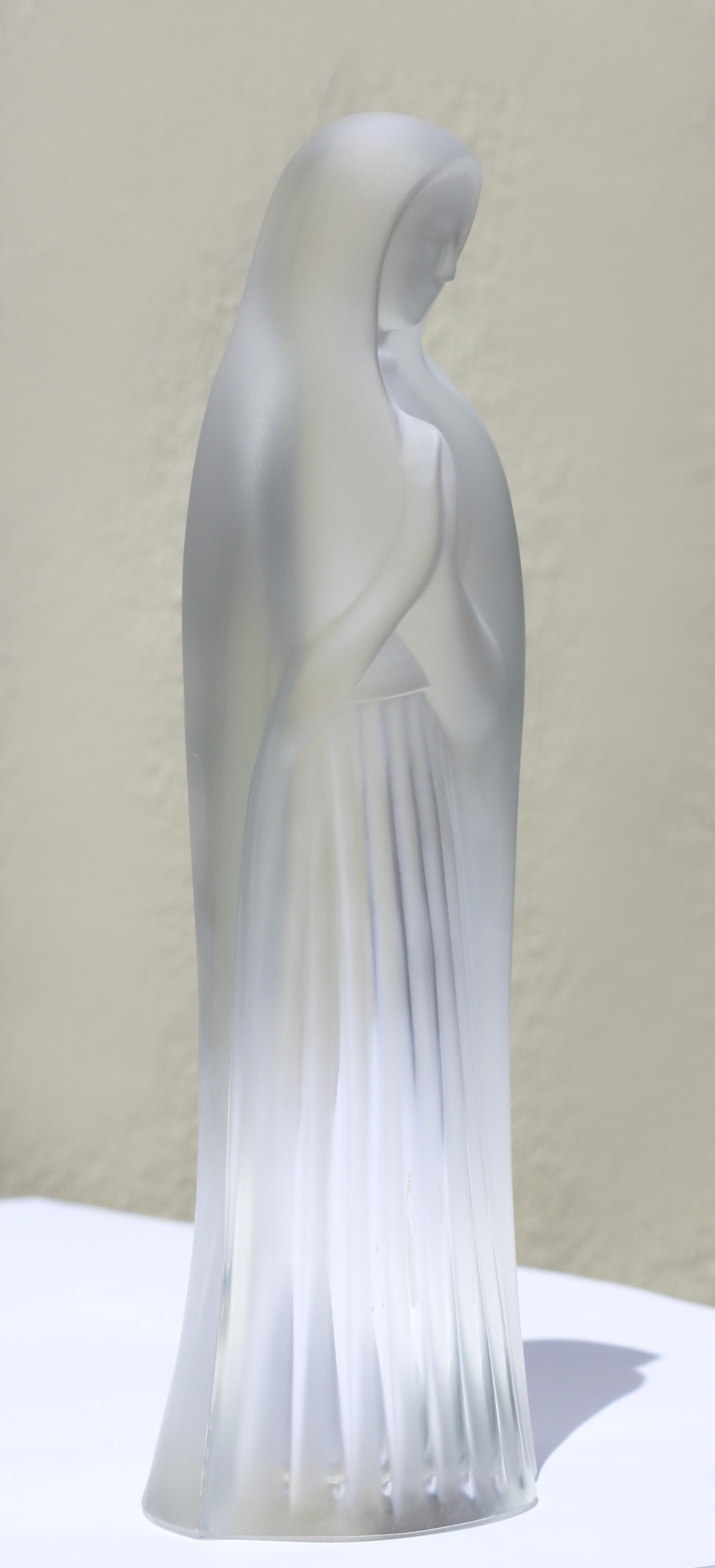 20th Century Lalique Frosted Glass Figure of a Madonna For Sale