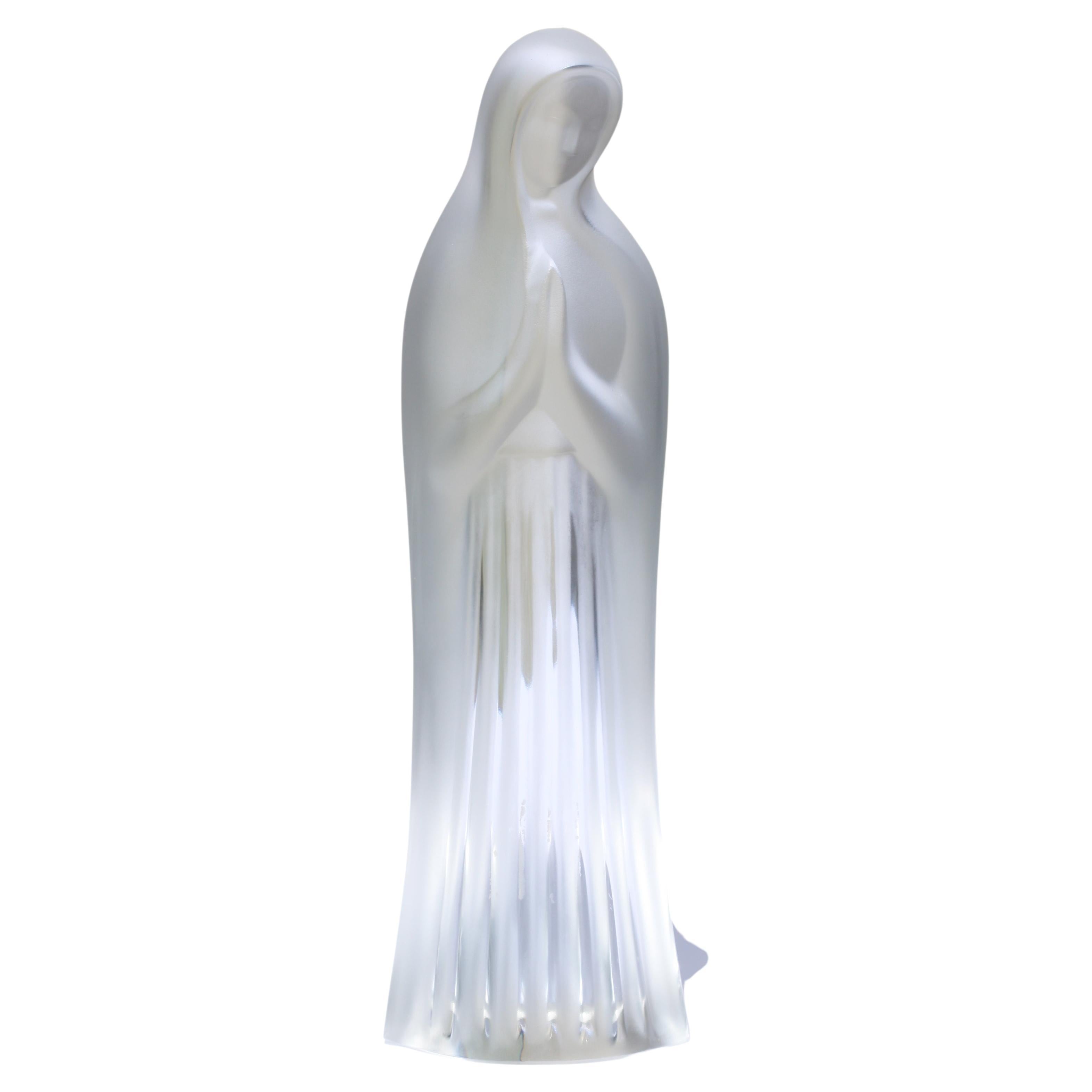 Lalique Frosted Glass Figure of a Madonna For Sale