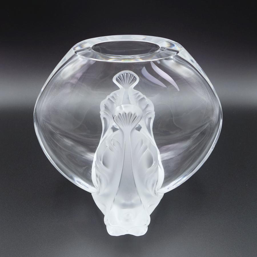 Autre Vase aquatique abstrait « Garance » de Lalique en cristal poli et dépoli, France en vente