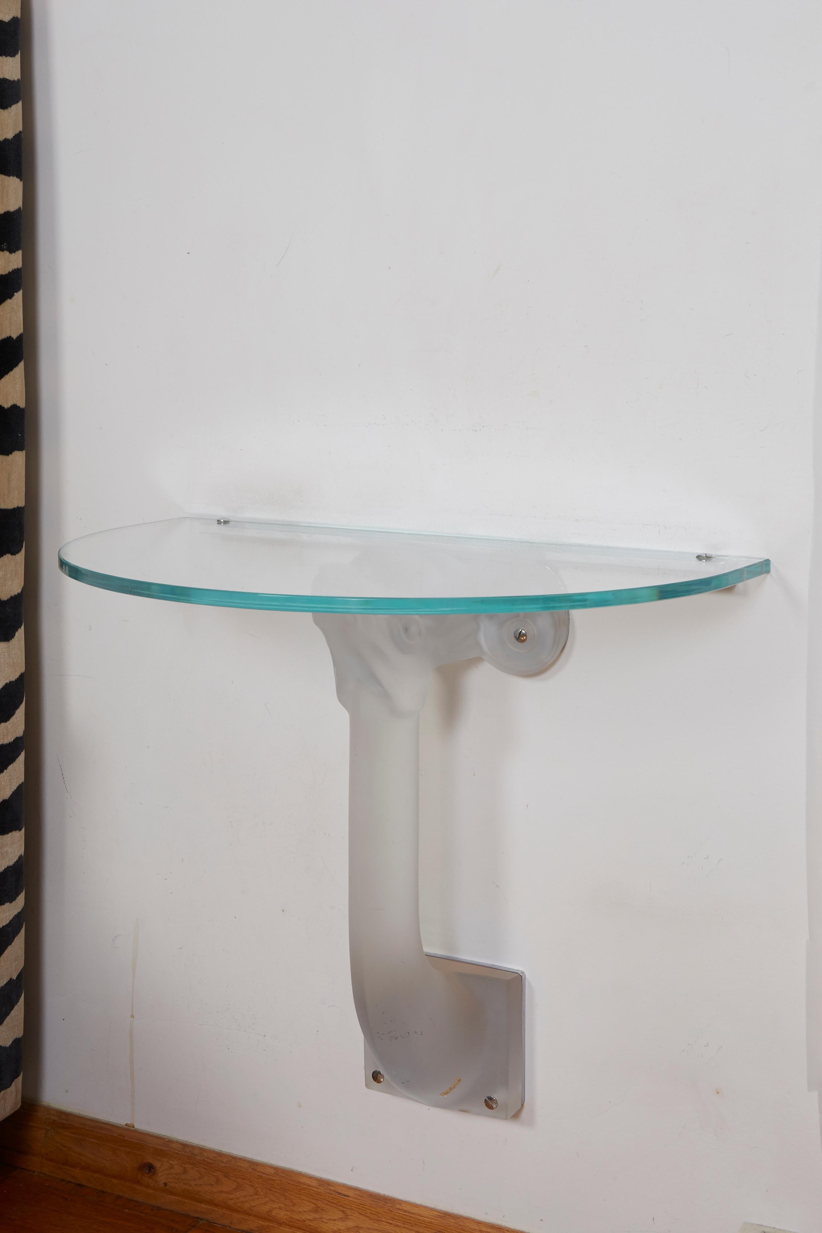 Mid-Century Modern Consoles ou tables d'appoint ou tables de nuit verre Lalique en vente