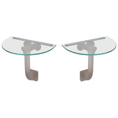 Vintage Lalique Glass Consoles or Side Tables or Night Tables