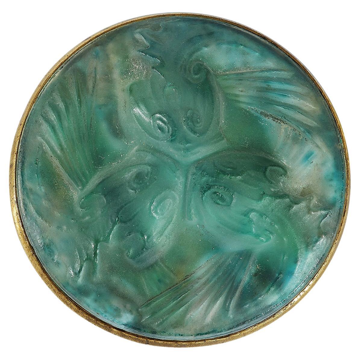 Broche poisson en verre Lalique