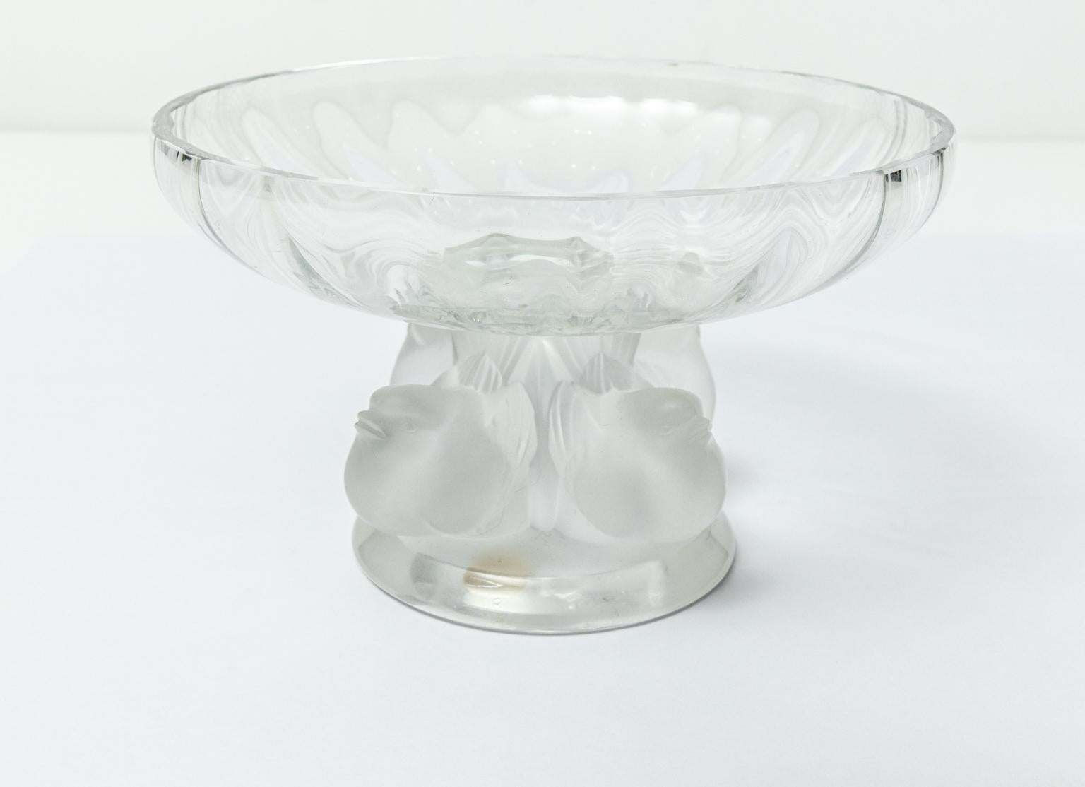 French Lalique Glass Nogent Bowl For Sale